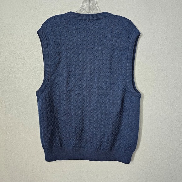 Tricot St. Raphael Blue Button Front Wool Vest Size medium - Picture 4 of 4